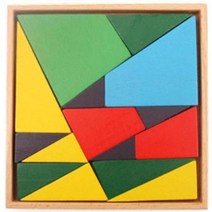 베스트키즈 수학교구 도형분할 정사각형퍼즐 교구+교재 세트, 단품