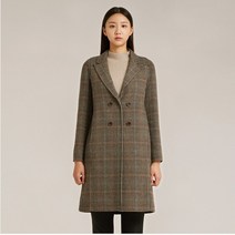 올리비아로렌_체크 핸드메이드 싱글코트