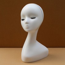가발머리 가발머리 가발머리 여자머리 가발머리 흰색 추상아트 모델머리 가발소품 전시, 38cm 이음매 있음, 하나