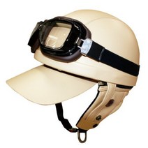DAMMTRAX 오토바이 헬멧 하프 밴디트 IV 원 사이즈 모자 캡 보호 안경 클래식 바이크 스쿠터, 아이보리