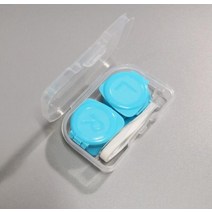 여성 컬러 콘택트 렌즈 케이스 미니 컨테이너 스퀘어 여행용 핀셋 솔루션 키트, 10 Blue