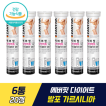 에버핏 다이어트 발포 가르시니아 식약처 기능성 인증 권나라 다이어트 보조제 탄수화물 체지방 억제 효과 가르시니아캄보지아 추출물 설탕 카페인 무첨가 간편한 발포형, 6통, 20정