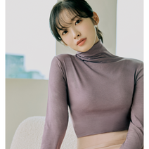 BYC 보디히트 긴팔티 모크넥 오마이걸 아린착용 DBS7009