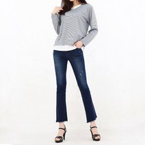 이노뱅크 n.154 레터링 자수 데님 부츠컷 INO418B