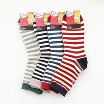 언니# 남성용 국산 스트라이프 중목 패션 양말 4켤레