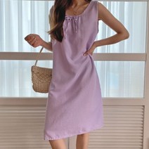 겟잇미 러도물 고방체크 민소매 리본 원피스