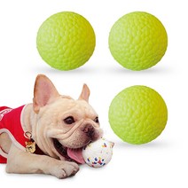 케이알펫츠 강아지 장난감 이갈이 치석제거 아브론 도그볼 공 3개입 세트, 60mm(소형견용 ), 네온그린