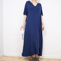 빅걸스토리 레이온스판 앞트임 무지 실키 롱원피스