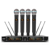 전문 무선 마이크 g-mark g440xfm 4-채널 uhf 동적 금속 바디 주파수 노래방 무대 파티 가능, 협력사