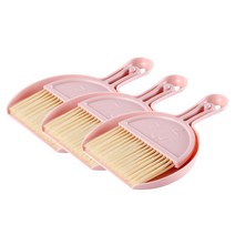 다파나몰 스마일 미니빗자루 쓰레받기 3세트, 3핑크