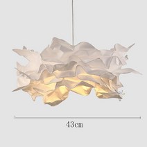 파워딜 크리에이티브 DIY 종이 구름 펜던트 조명 모던한 거실 장식 심플한 행잉 램프 침실 샹들리에 홈, 01 Dia-43cm
