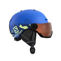 살로몬(SALOMON) 그롬바이저 스키 헬멧 스노우보드 헬멧 키즈 S-L, Pop Blue Mat