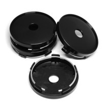 56mm/56.5mm 로고용 60mm 4 개 블랙 크롬 실버 플라스틱 자동차 휠 센터 허브 캡 커버 림 방진, [02] Black