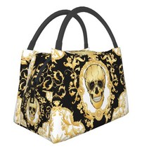 계란말이팬 그린팬럭셔리 황금 말 유럽 꽃 인쇄 점심 가방 남성 여성 열 쿨러 절연 도시락 작업 피크닉 음, 11 11_01 Lunch Bag