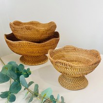 아둥놀이터 라탄 과일 바구니 빵 바스켓 카페소품, 중형, 1개