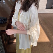 중년여성 롱 로브 가디건 여 여름 케이프 소녀 쉬폰 셔츠 긴팔 자외선 차단 햇빛 차단