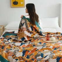 목화솜이불 목화솜요 북유럽 꽃무늬 코튼 거즈 소파 커버 여름용 시원한 이불 레저 담요 부드러운 더블