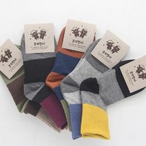 오너클랜 아동용 발목원색 중목양말 5-6세용 랜덤 5켤레[WC60A9B]