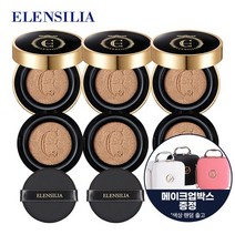 엘렌실라 에스카르고 에센스 커버 쿠션 프리미엄 15g x 3p + 리필 15g x 3p, 라이트베이지, 1세트