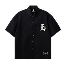 EV E 로고 오버핏 셔츠 (블랙)