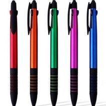 히트3색 (6링) 링3색 핸드폰 터치펜 볼펜 5개, 초록