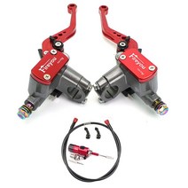 7/8 인치 22mm 오토바이 CNC 유압 클러치 키트 레버 마스터 실린더 125 ~ 250cc 혼다 야마하 두카티 아프, 08 Red 1 Pair