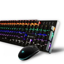 [지클릭커]GMK-510X 기계식 유선키보드 세트, 블랙-청축