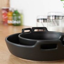 블랙 원형핸들 샐러드볼, 소