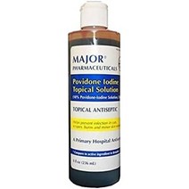 Major Povidone Iodine 10% Unflavored Solution 8 Fl Oz null, 1, Assorted