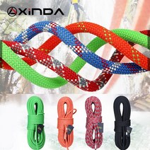 XINDA 10-100M 캠핑 암벽 등반 로프 9mm 정적 로프 21kN 높이 등반 장비에서 작업하기 위한 고강도 안전 로프, 레드-10미터