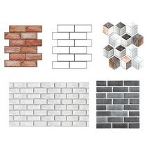 셀프시공 3D입체 부착식 파벽돌 폼벽지 스티커 번호 26679EA, 02타일 화이트