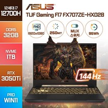ASUS TUF 게이밍 F17 FX707ZE-HX028 1인텔 12세대 i7-12700H RTX305Ti 윈도우11 [백팩 증정], FX707ZE, WIN11 Pro, 32GB, 1TB, 코어i7, 메카 그레이