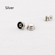 공예 TINBERON-금속 리벳 발 스터드 구멍 뚫린 마모 보호 가방 하단 나사 가죽 버클 하드웨어 액세서리, [03] 8 pieces, [03] Silver