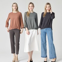 [로코엘라] 리엔 레이스 장식 밴딩 블라우스