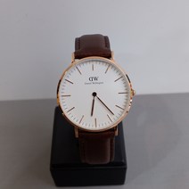 다니엘 웰링턴 36mm 로즈골드 가죽시계