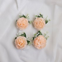 엘블랑꼬 셀프웨딩 코랄 작약꽃팔찌 4개 세트 브라이덜샤워 소품