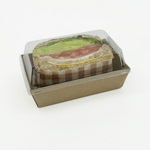 [포장대장] 크라프트 샌드위치 도시락 뚜껑세트 21호 50개 127*75*35mm 샌드위치도시락 이중트레이 크로플용기, 샌드위치용기 JP-21 (직사각/KP)