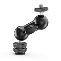 SmallRig 매직 암 콜드 슈가있는 더블 볼 헤드 2/4 인치 나사가있는 콜드 슈 암