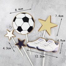 프로포즈 촛불이벤트용품축구 테마 파티 컵케익 토퍼 생일 축하 케이크 어린이 소년 장식 용품 선물, 09 5pc Football sets