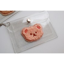 (2개구매시할인!/3color) 곰돌이패치 카드홀더 카드지갑 지갑 동전지갑 PVC카드홀더 카드슬롯 투명카드지갑 글리터지갑 포토카드 젤리카드지갑 케이스 학생지갑