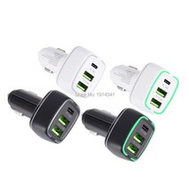 100 개 세트 18w PD 자동차 충전기 빠른 2.4A LED 유형 C 휴대 전화에 대 한, 02 Black_01 보편