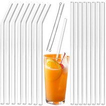 Youngever 16+2 Pack Reusable Glass Straws Assortment 9 inches x 10 mm Straight and Bent Eco Frien, 1