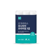 오프라이스 모나리자 프리미엄 3겹 화장지 40m*30롤, 30롤, 1개