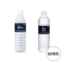 지리산 물하나 500ml 80페트 (유/무라벨 랜덤발송) 안전한 물, 500ml 80개