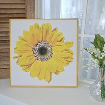 컨텔리 보석 해바라기 금전운 풍수 그림 액자 40cm x 40cm, 골드