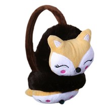Fox Earmuff Ear Muffs For Winter Cute Earcaps Fleece Christmas Hair Band Headdress Warm girl Dropshi, [01] coffee