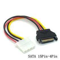 SATA 전원 케이블 분배기 Molex 4pin Male to Serial ATA 15pin x 2 Female Splitter Y 하드 드라이브 Bitcoin Miner Mini, [01] about 18cm, [01] SATA M-F