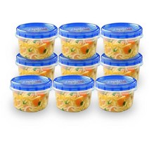 Ziploc 트위스트 앤 락 식품 보관 식사 준비 용기 재사용 가능한 주방 정리용 식기세척기 사용 가능 스몰 라운드 9개, 9 Count