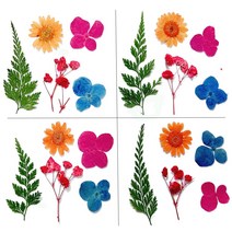 압화 (1인팩X4세트) C형 공예재료 책갈피 편지 꾸미기 레진 꽃재료 누름꽃