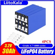딥싸이클배터리 캠핑용 차량용 산업용 LiitoKalaLiFePO4 배터리 셀 32V 30Ah 리튬 철 인산염 딥 사이클 Diy, 01 3.2V30Ah(M6) 4pcs, 01 3.2V30Ah(M6) 4pcs
